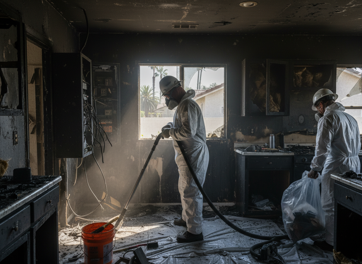 Electrical fire cleanup in Encino