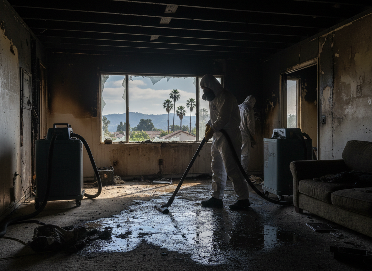 Fire and flood restoration in Encino