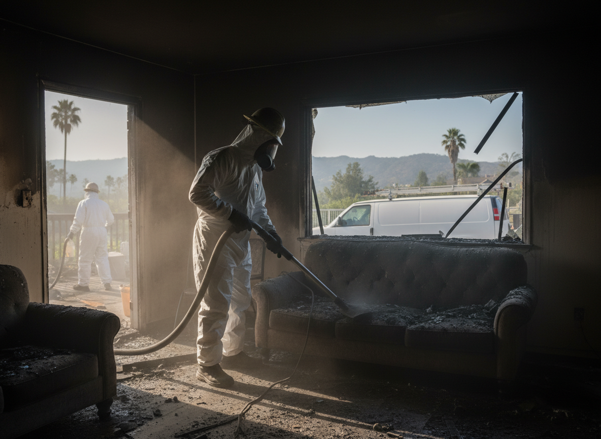 Fire damage clean up in Encino