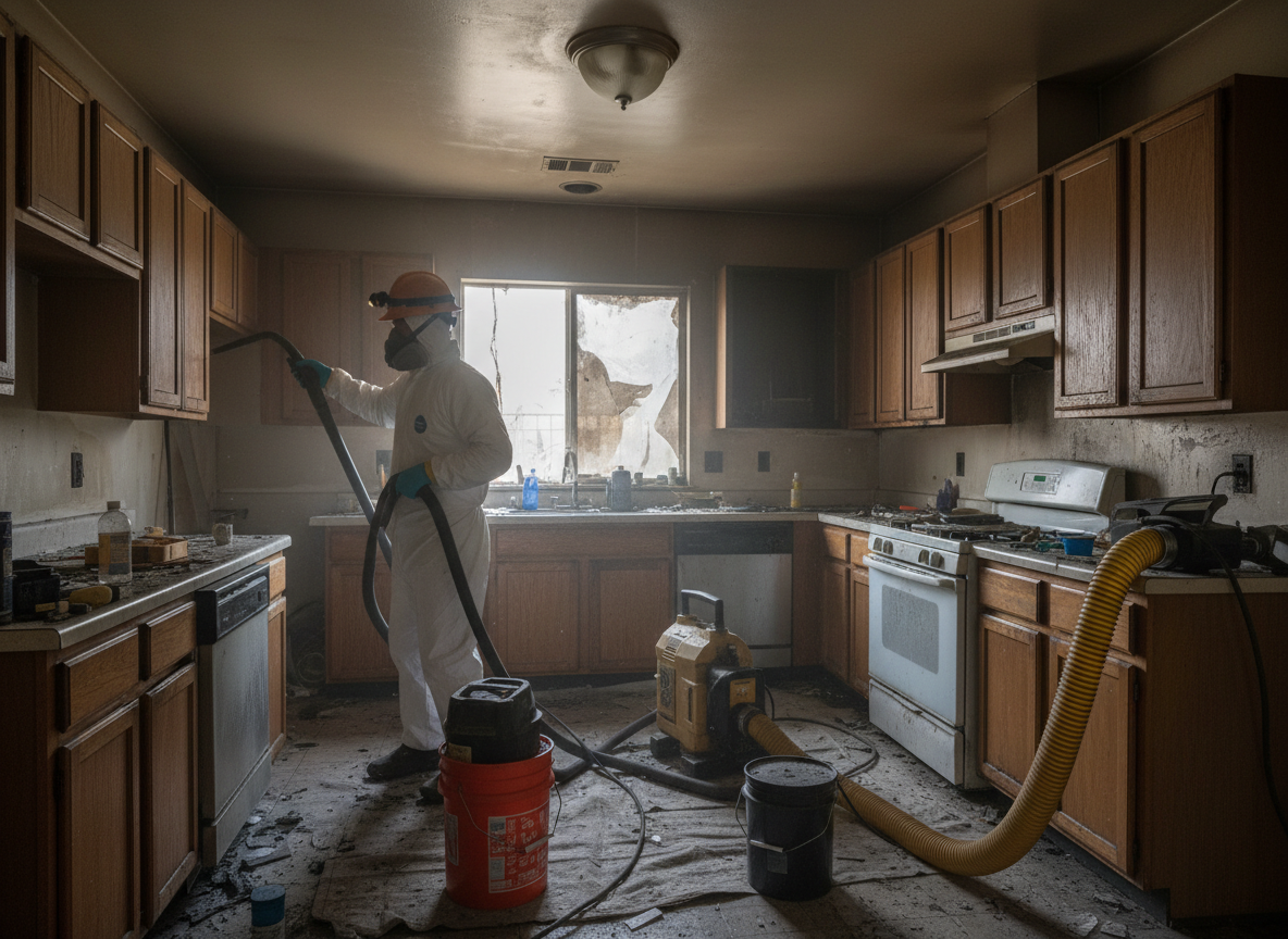 Fire damage restoration near me in Encino