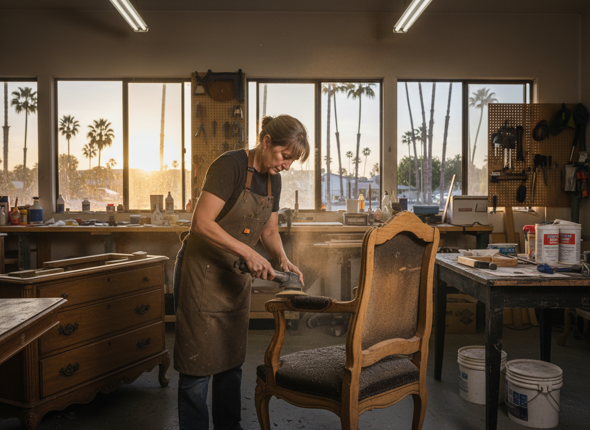 fire-damaged furniture restoration in Encino