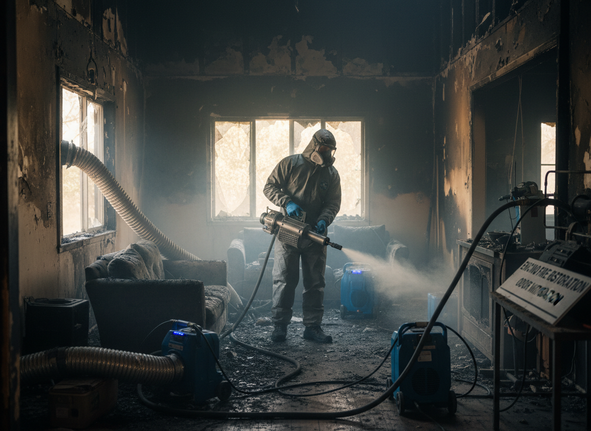 Odor removal after fire in Encino