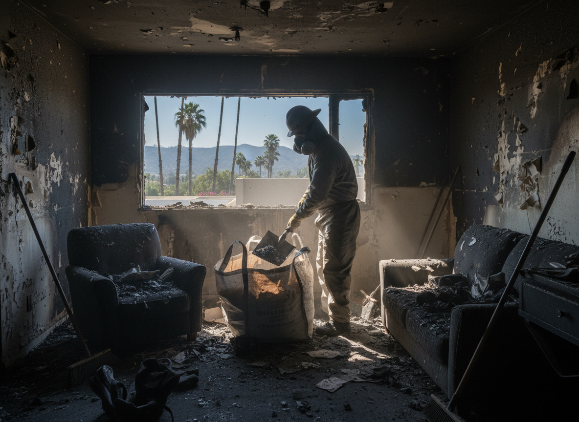 tenant fire damage cleanup in Encino